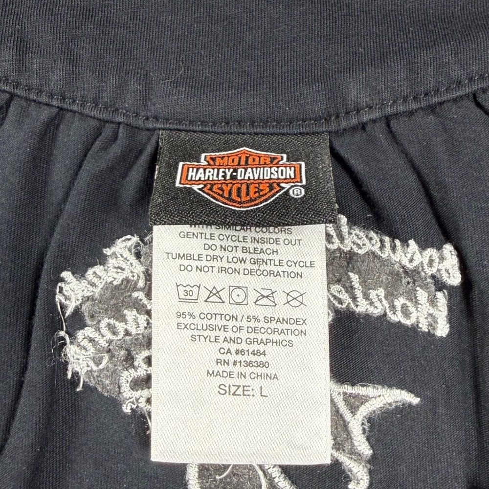 Harley Davidson Womens Black White Colorblock Tank Top Embroidered Logo L HADJ - Picture 3 of 10